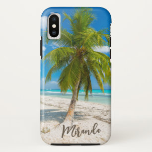 Tropical Beach Palm Tree Personalized iPhone X Case