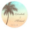 Tropical Beach Palm Tree Round Wedding Favour Labe
