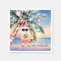 Tropical Beach Palm Tree Santa Christmas