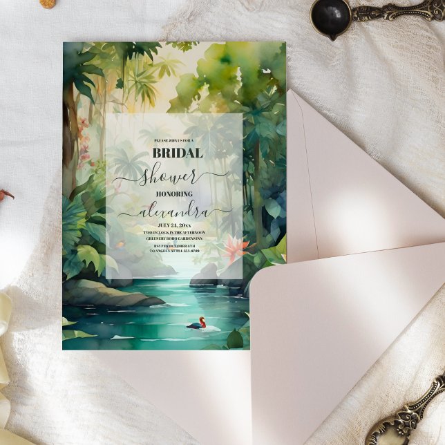 Tropical Beach Palm Trees Bridal Shower  Invitation (Creator Uploaded)
