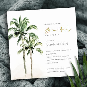 Tropical Beach Palm Trees Bridal Shower Invite
