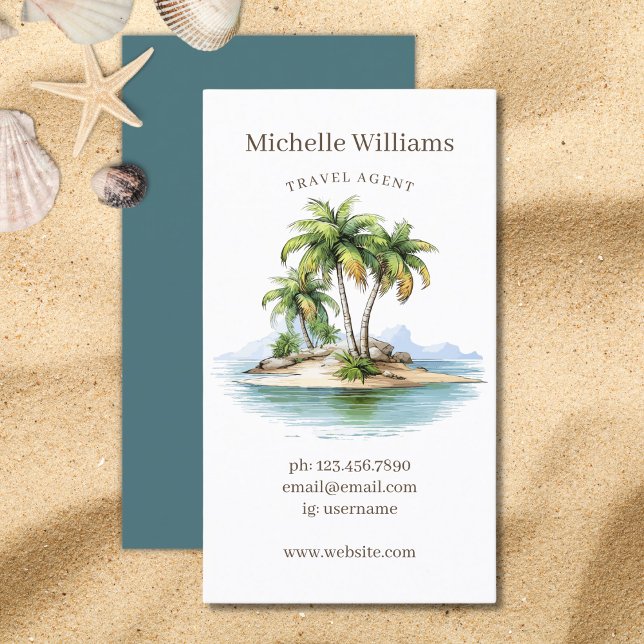 Tropical Beach Palm Trees Coastal Business Card (Tropical Beach Palm Trees Costal Business Card)