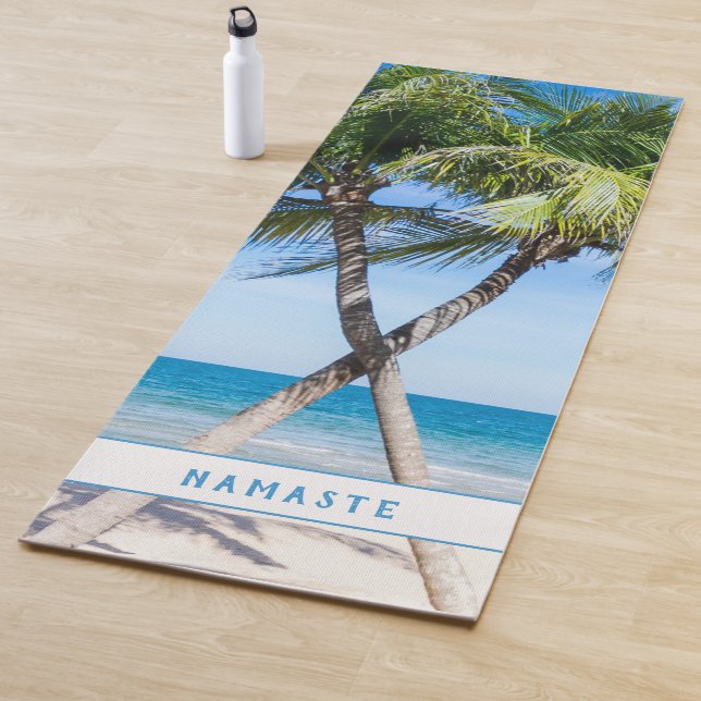 Tropical Beach Palm Trees DIY Personalised Photo Yoga Mat (In Situ)
