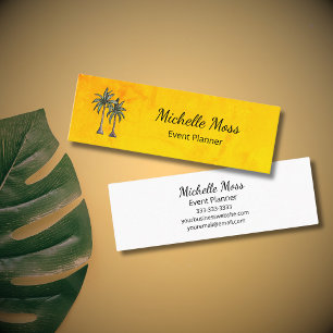Tropical Beach Palm Trees Gold Professional  Mini Business Card