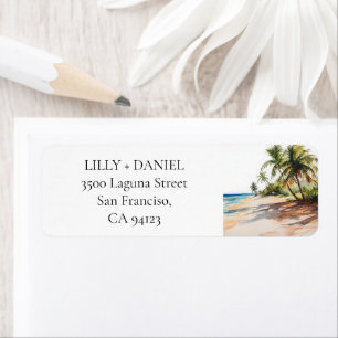 Tropical Beach Palm Trees Return Address