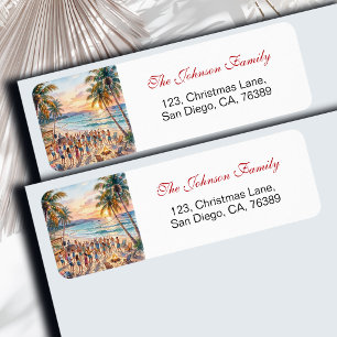 Tropical Beach Palm Trees Return Address Label