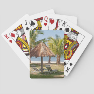 Tropical Beach Palm Trees Sand Blue Sea Calm Playing Cards