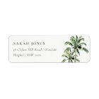 Tropical Beach Palm Trees Watercolor Address