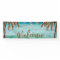 tropical beach palm trees wedding welcome banner