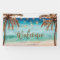 tropical beach palm trees wedding welcome banner