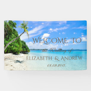Tropical Beach,Palm  Wedding Banner