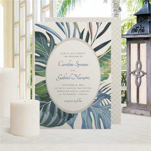 Tropical Beach Palm Wedding Invitation