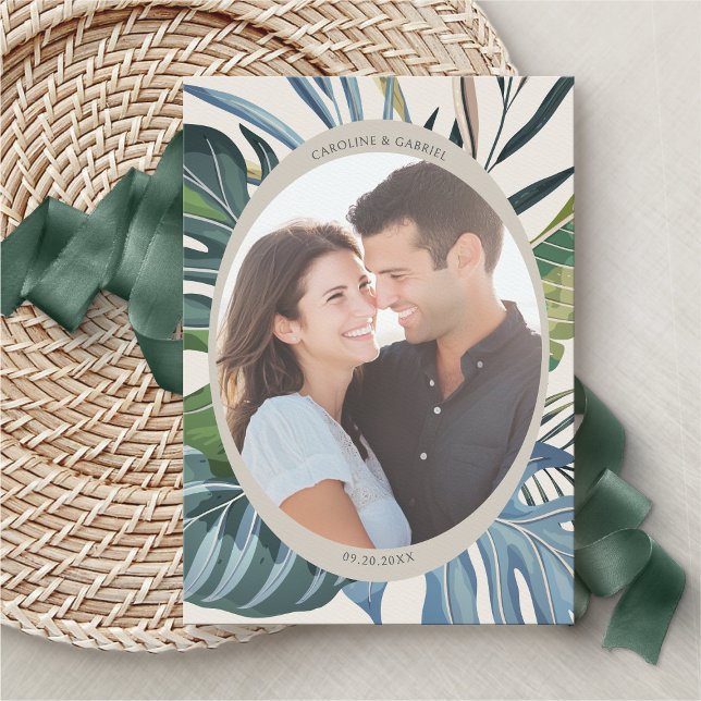 Tropical Beach Palm Wedding Save the Date (Creator Uploaded)