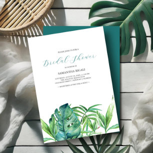Tropical Beach Palms Watercolor Bridal Shower