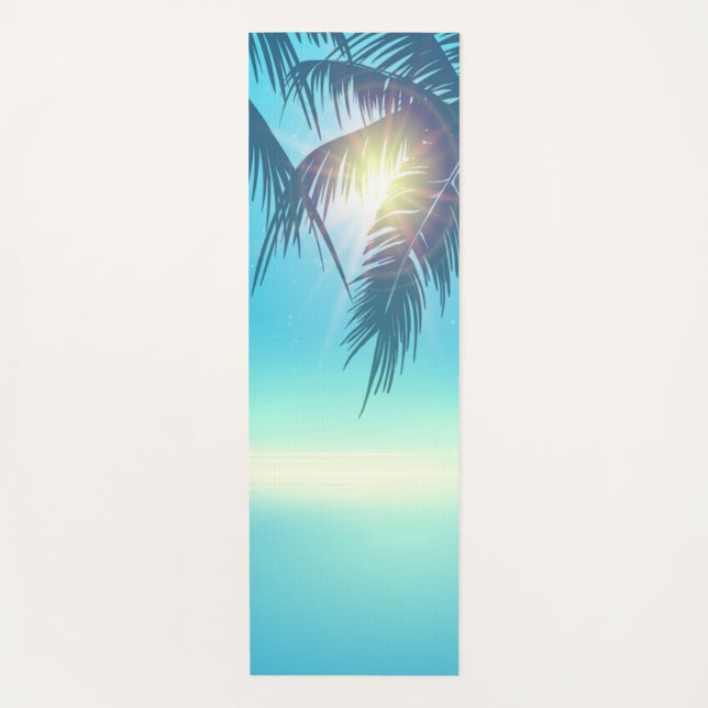 Tropical Beach Palms Yoga Mat (Front)