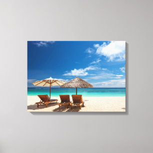 Tropical beach panorama canvas print