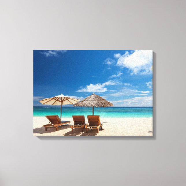 Tropical beach panorama  canvas print (Front)
