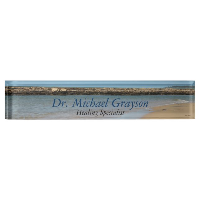 Tropical Beach Paradise Desk Nameplate (Front)