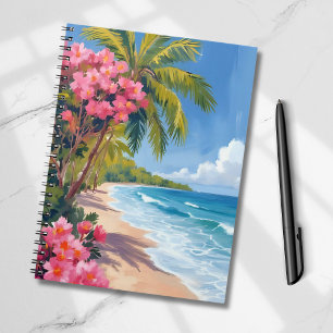 Tropical Beach Paradise   Ocean Painting Notebook