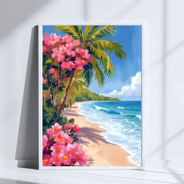 Tropical Beach Paradise | Ocean Painting Poster (Creator Uploaded)