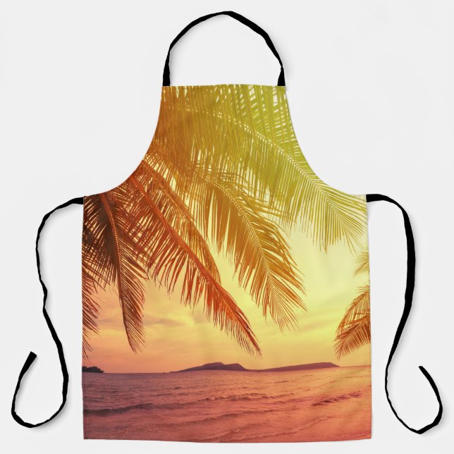 Tropical Beach Paradise: Serene Landscape. Apron (Front)