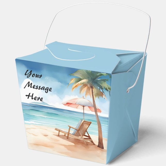Tropical Beach Party  Favour Box (Front)