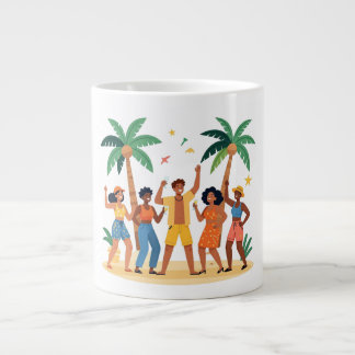 Tropical Beach Party Friends Summer Celebration Large Coffee Mug