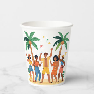 Tropical Beach Party Friends Summer Celebration Paper Cups