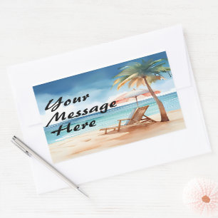 Tropical Beach Party Rectangular Sticker