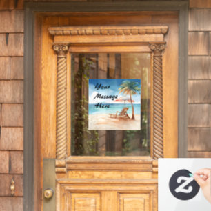 Tropical Beach Party Window Cling