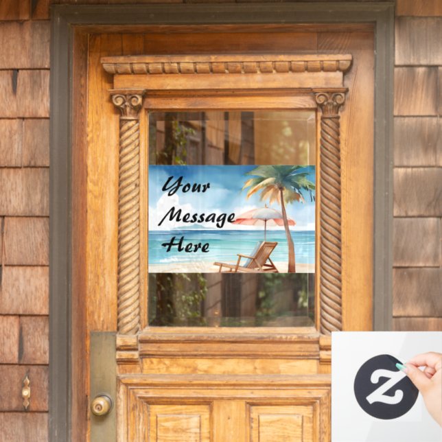 Tropical Beach Party  Window Cling (Home Door)