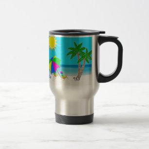 Tropical Beach Personalised Coffee Travel Mug