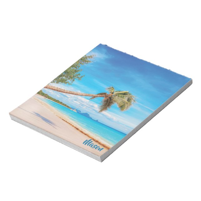 Tropical Beach (personalised name) Notepad (Rotated)