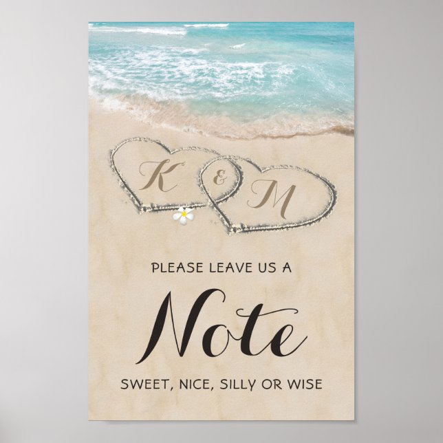 Tropical Beach Personalised Wedding Poster (Front)