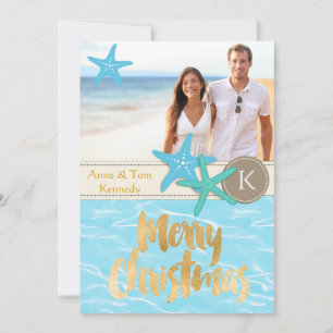 Tropical Beach Photo Christmas Card