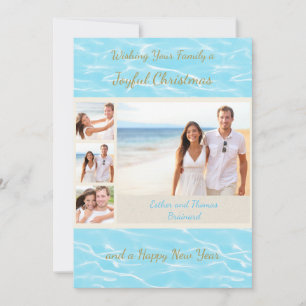 Tropical Beach Photo Christmas Card