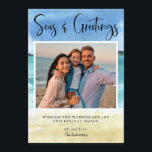 Tropical Beach Photo Christmas Card<br><div class="desc">Tropical Beach Photo Christmas Card - Your gorgeous photo is featured on our beach Christmas card. "Seas & Greetings" text is in pretty, modern script typography. The background of the card is a tranquil watercolor beach scene. What a perfect way to send out your Christmas greetings this holiday season. Card...</div>