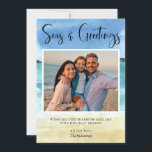 Tropical Beach Photo Christmas Card<br><div class="desc">Tropical Beach Photo Christmas Card - Your gorgeous photo is featured on our beach Christmas card. "Seas & Greetings" text is in pretty, modern script typography. The background of the card is a tranquil watercolor beach scene. What a perfect way to send out your Christmas greetings this holiday season. Card...</div>