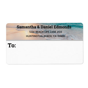 Tropical Beach Photo Pre-Printed return address