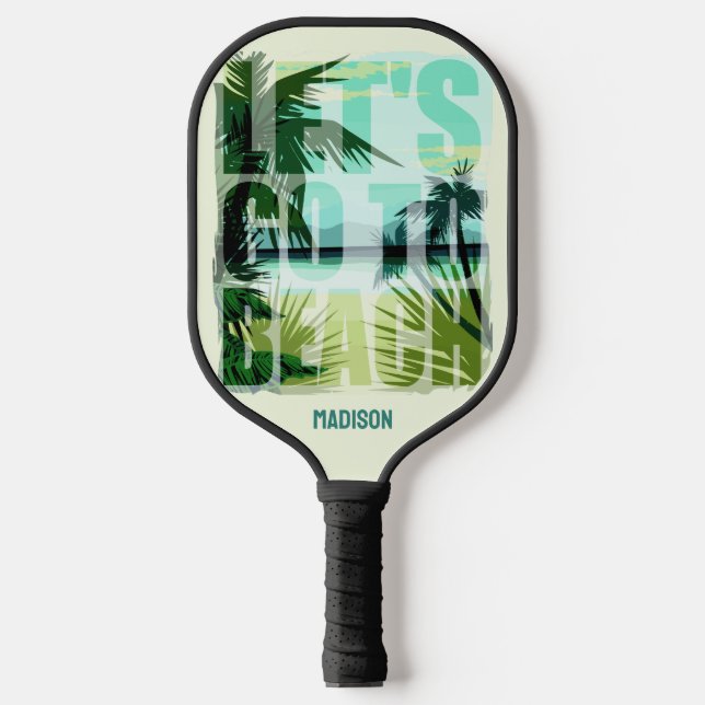Tropical Beach Pickleball Paddle (Front)