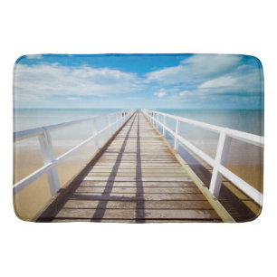 Tropical Beach Pier Bath Mat