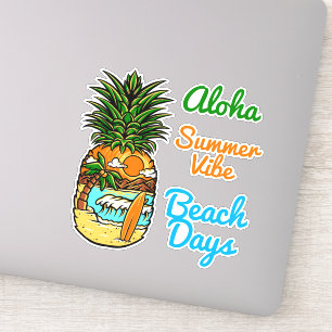 Tropical Beach Pineapple Vinyl Stickers