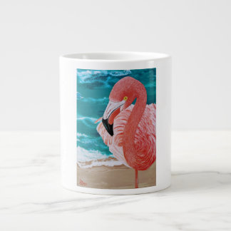 Tropical beach pink flamingo coffee mug