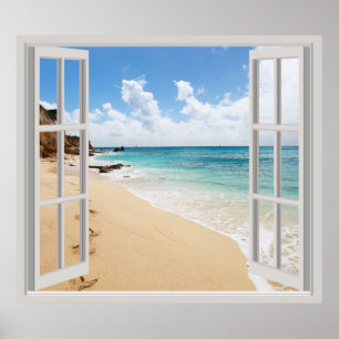 Tropical beach poster