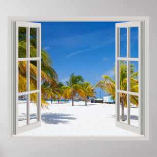 Tropical beach poster