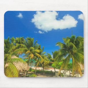 Tropical beach resort, Belise Mouse Mat