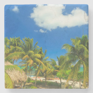 Tropical beach resort, Belise Stone Coaster