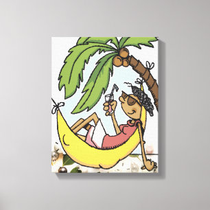 Tropical beach resort hammock summer vacation canvas print