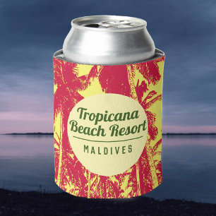 Tropical Beach Resort with Palm Trees Design Can Cooler