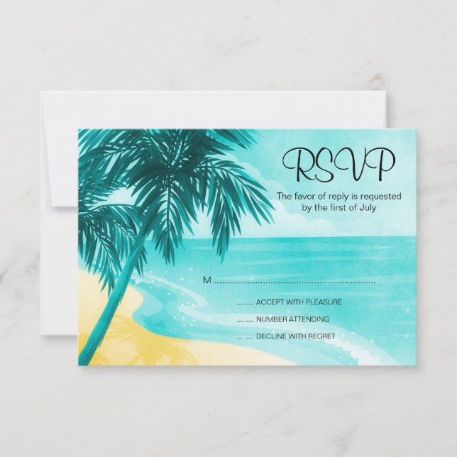 Tropical Beach Response Card (Front)